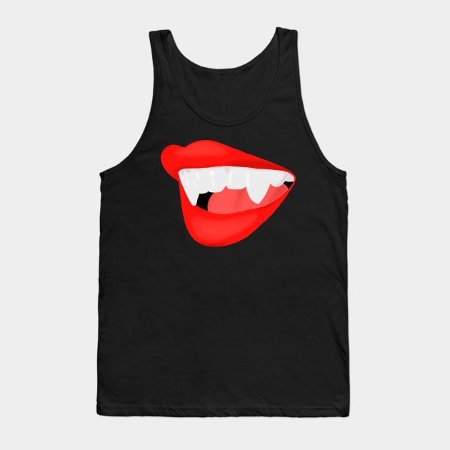 Vampire Lips Thirsty for a Neck Tank Top by DiegoCarvalho